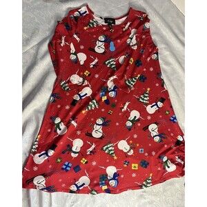 B wear girls size large (14) Red Long Sleeves snowman dress